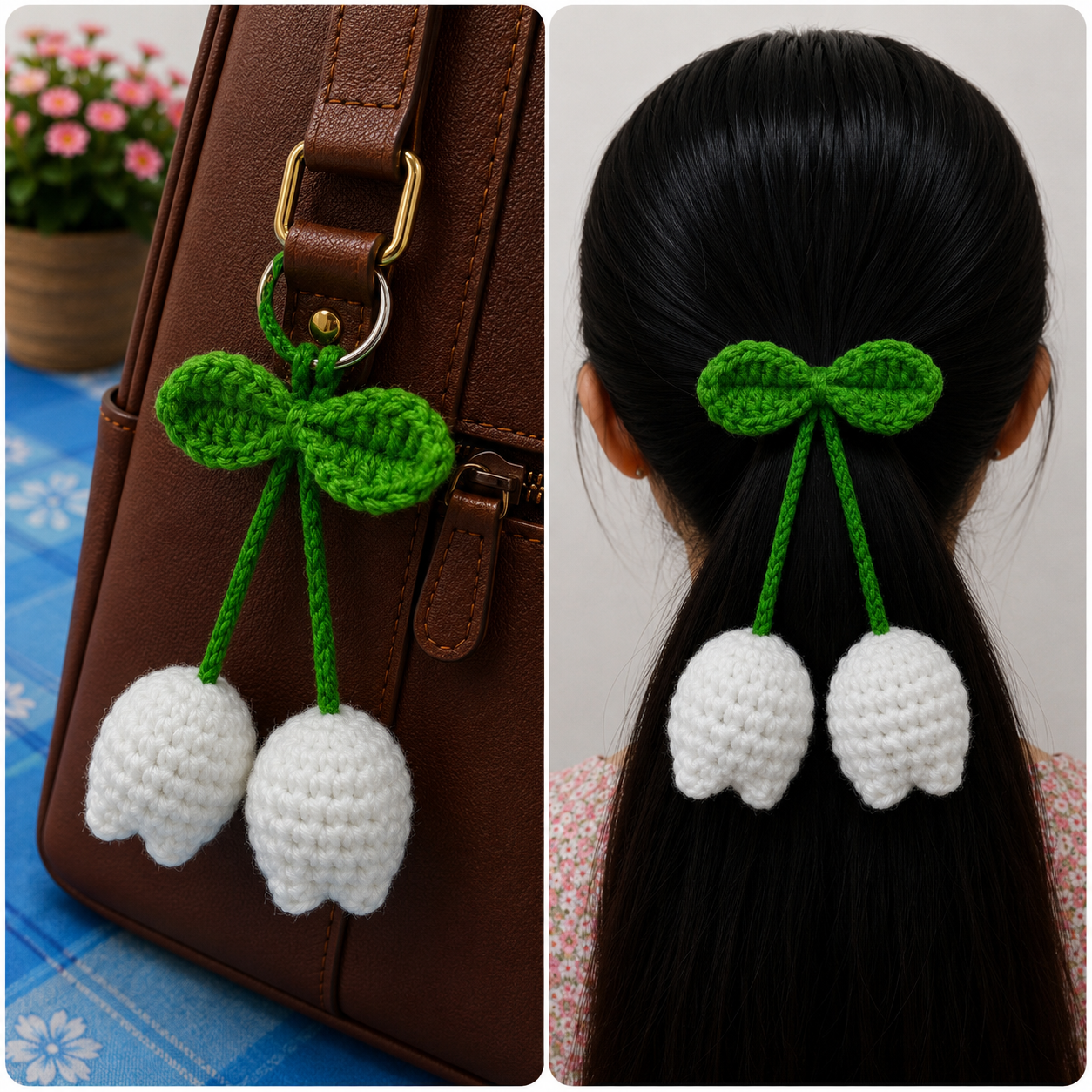 Tulip Flower Bag Charm/Hair Tie
