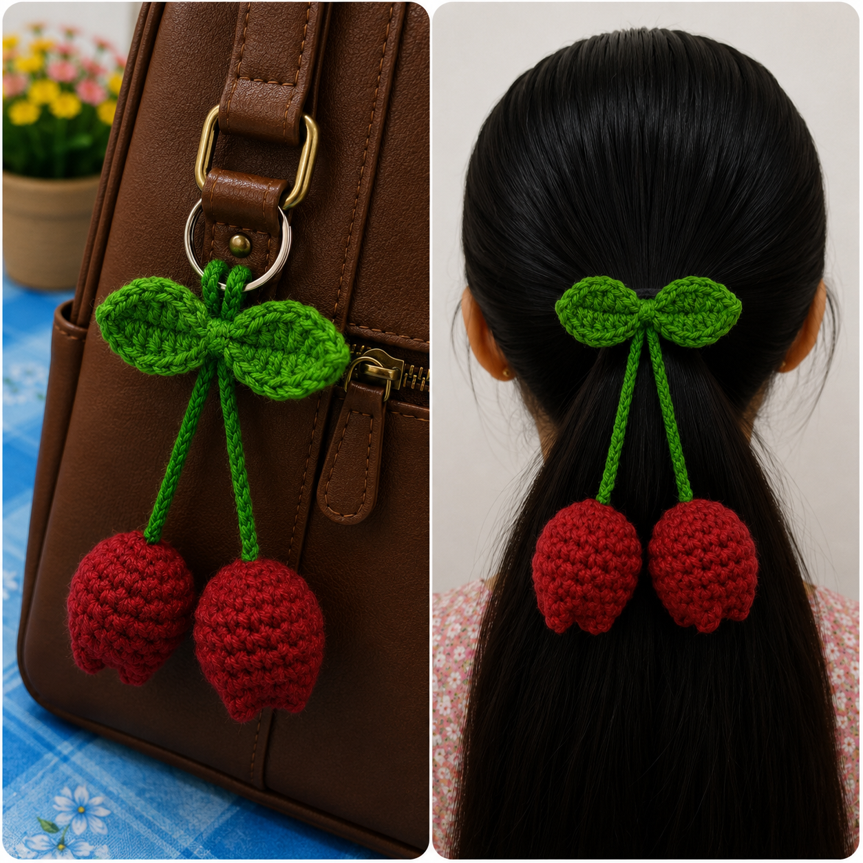 Tulip Flower Bag Charm/Hair Tie