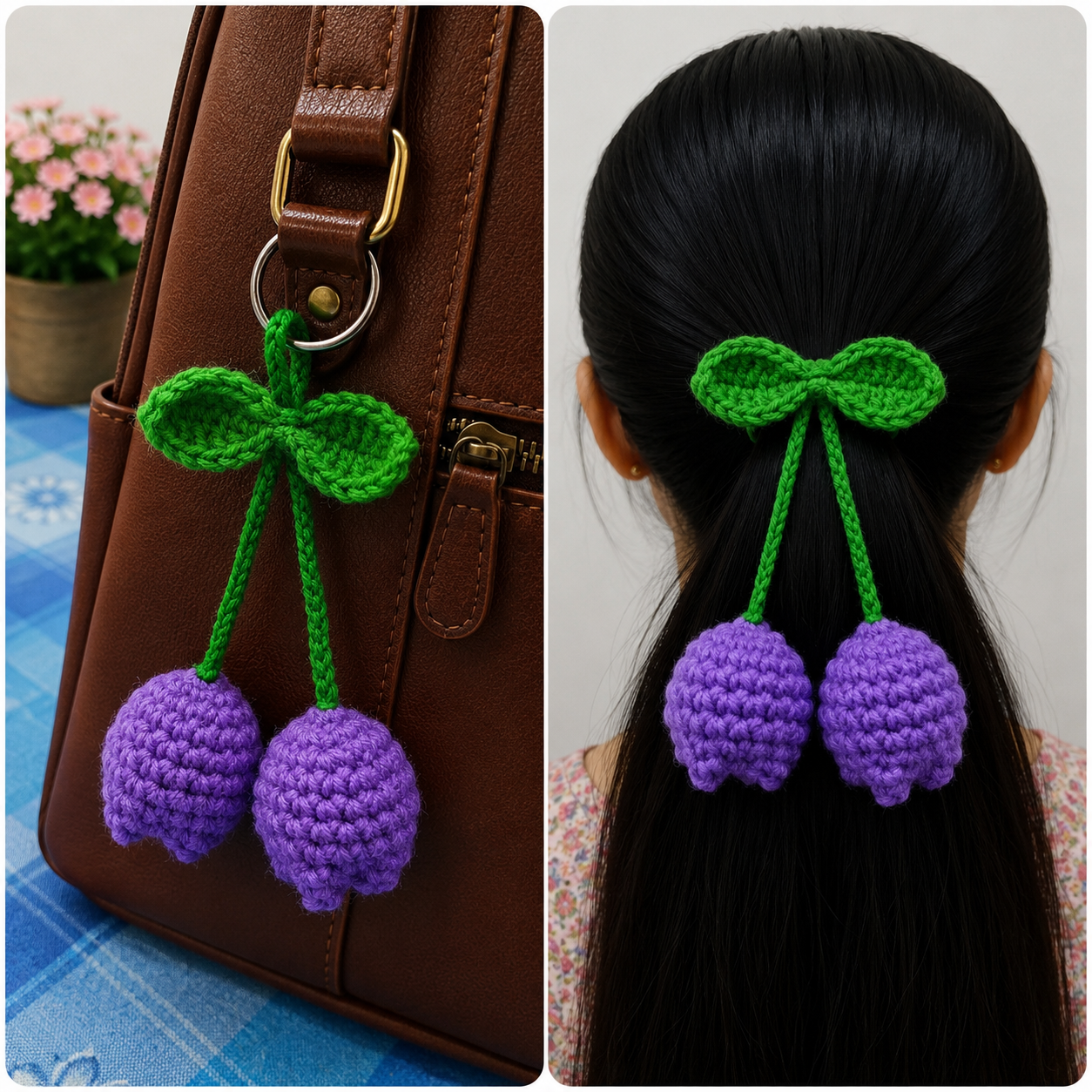 Tulip Flower Bag Charm/Hair Tie