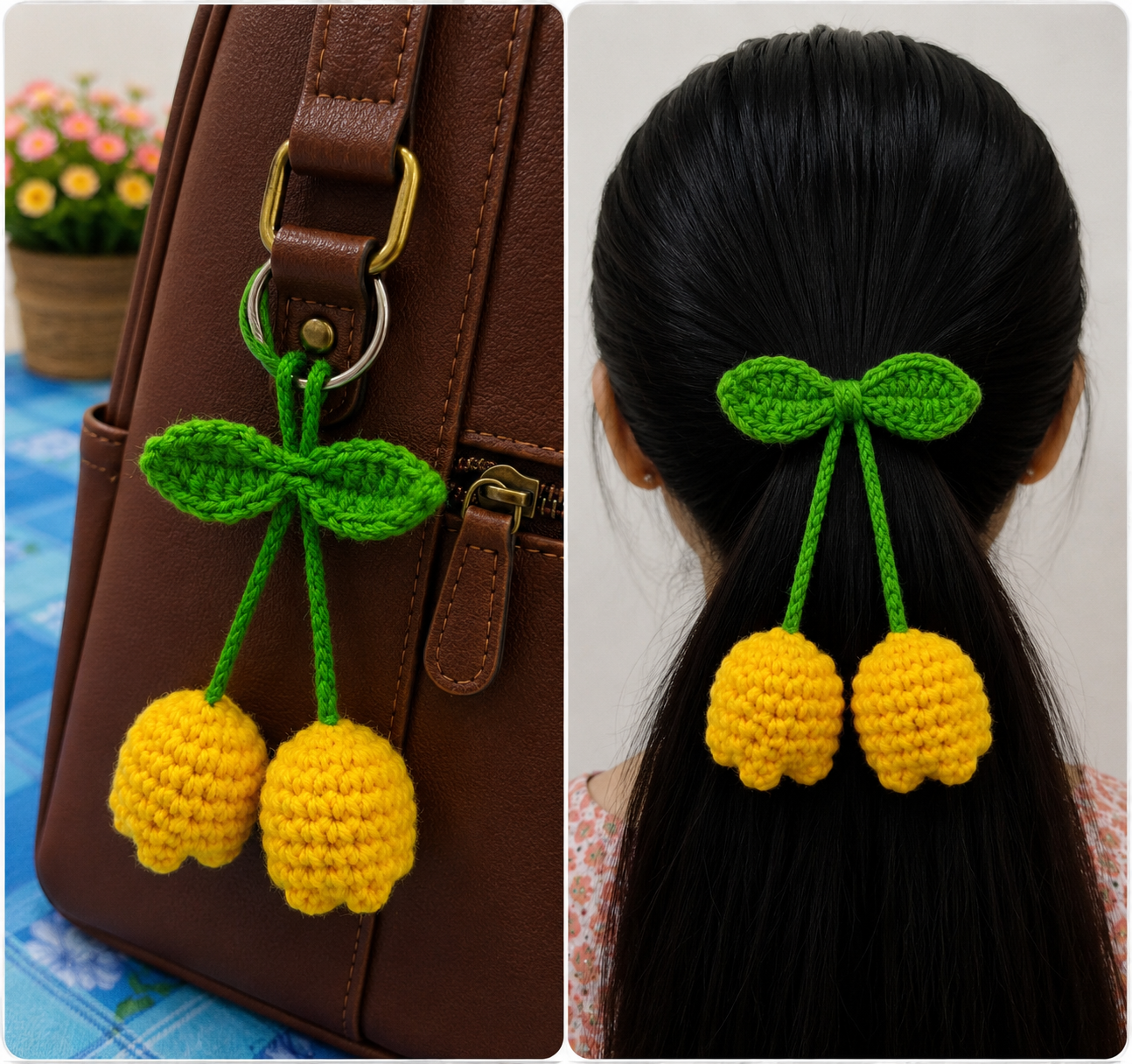 Tulip Flower Bag Charm/Hair Tie