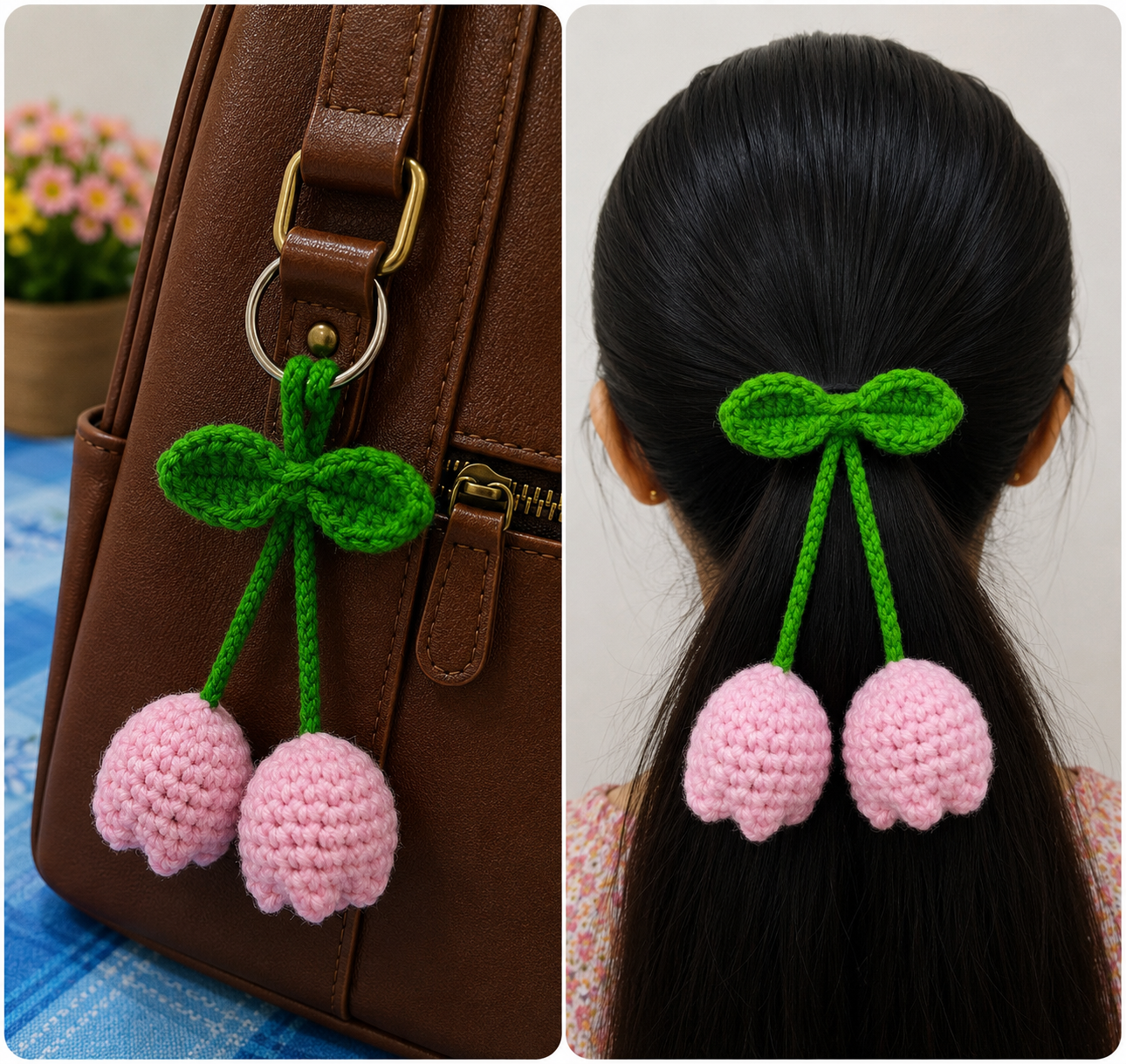 Tulip Flower Bag Charm/Hair Tie
