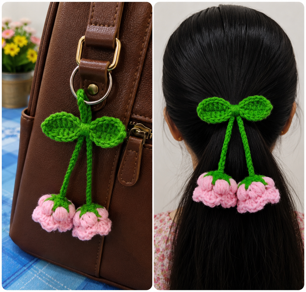 Bell Flower Bag Charm/Hair Tie