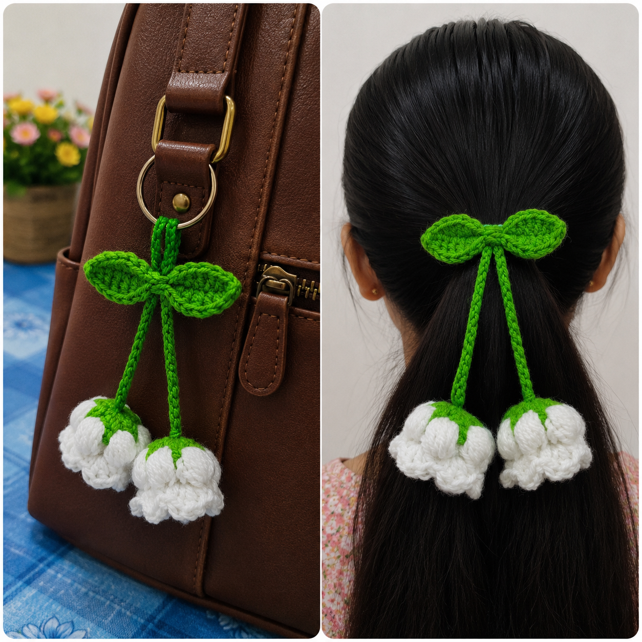 Bell Flower Bag Charm/Hair Tie
