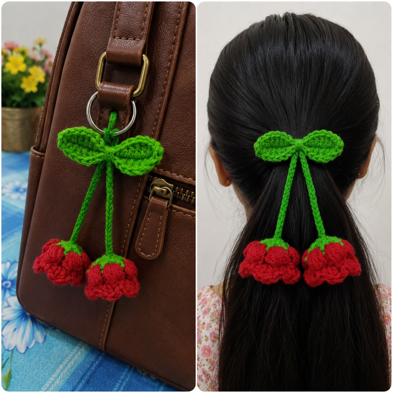 Bell Flower Bag Charm/Hair Tie
