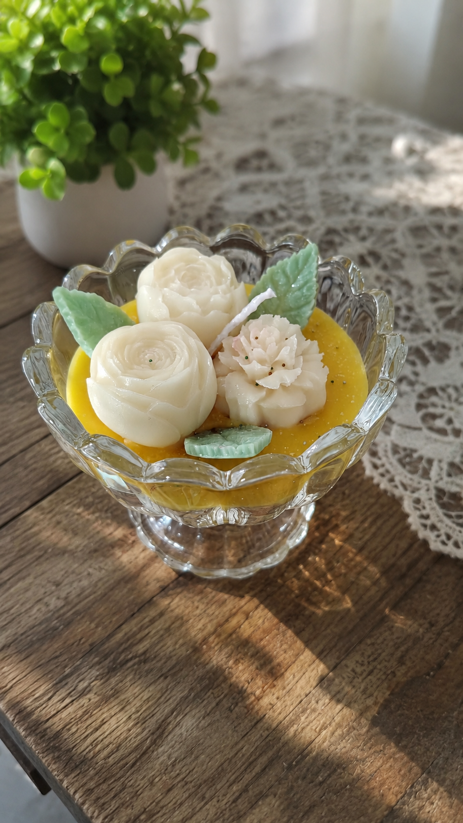 Jasmine Floral Glass Bowl Candle